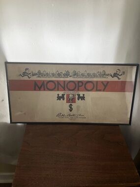 MONOPOLY Vintage Art Print in Red and Black by Parker Brothers 1936